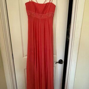 Coral colored gown from David's Bridal